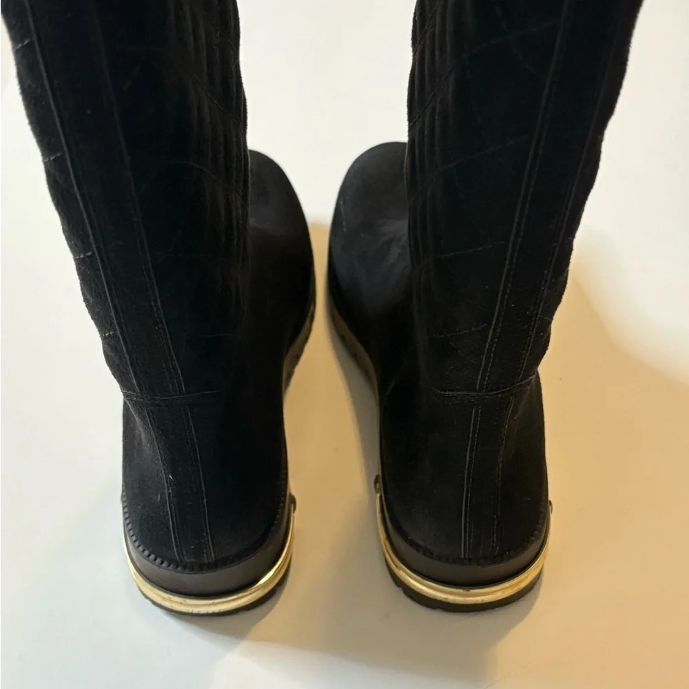 Ulan Rainy Steps Jessie Black Quilted Rain Boots Size 9